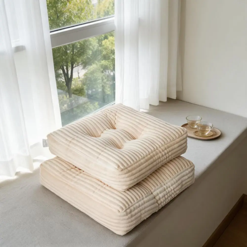 2Pcs 2Pcs Square Thick Floor Cushion, Striped Floor Pillow Seat Cushion, Large Tatami Meditation Cushion for Window Sill, Living Room, Bedroom - Aliexpress Deal