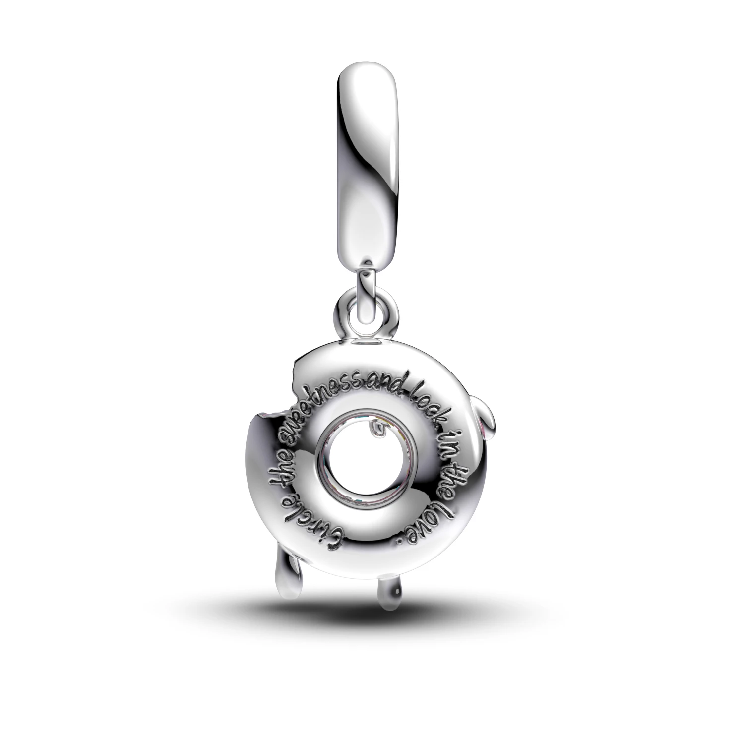 Manyilus S925 Silver Pink Donut Sweet Charm for Original Bracelet Cute Food Jewelry Pendant DIY Kawaii Dessert Gift