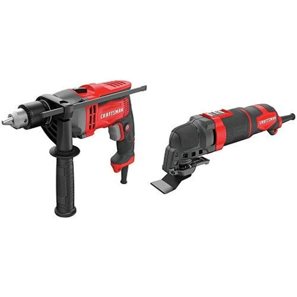 7 Amp 1/2-Inch Craftsman Drill/Driver with 3 Amp Oscillating Tool Kit, 14-Piece Set (CMED741 & CMEW400)