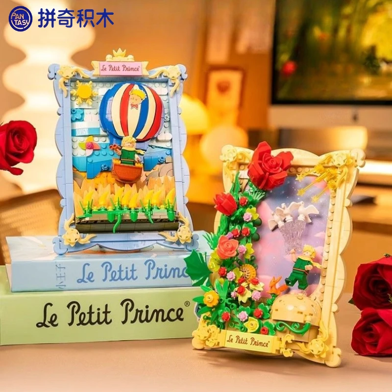 

Pantasy Building Blocks Little Prince Rose 3D Painting Small Particle Children's Assembly Toy Assembly Model Ornament Gift