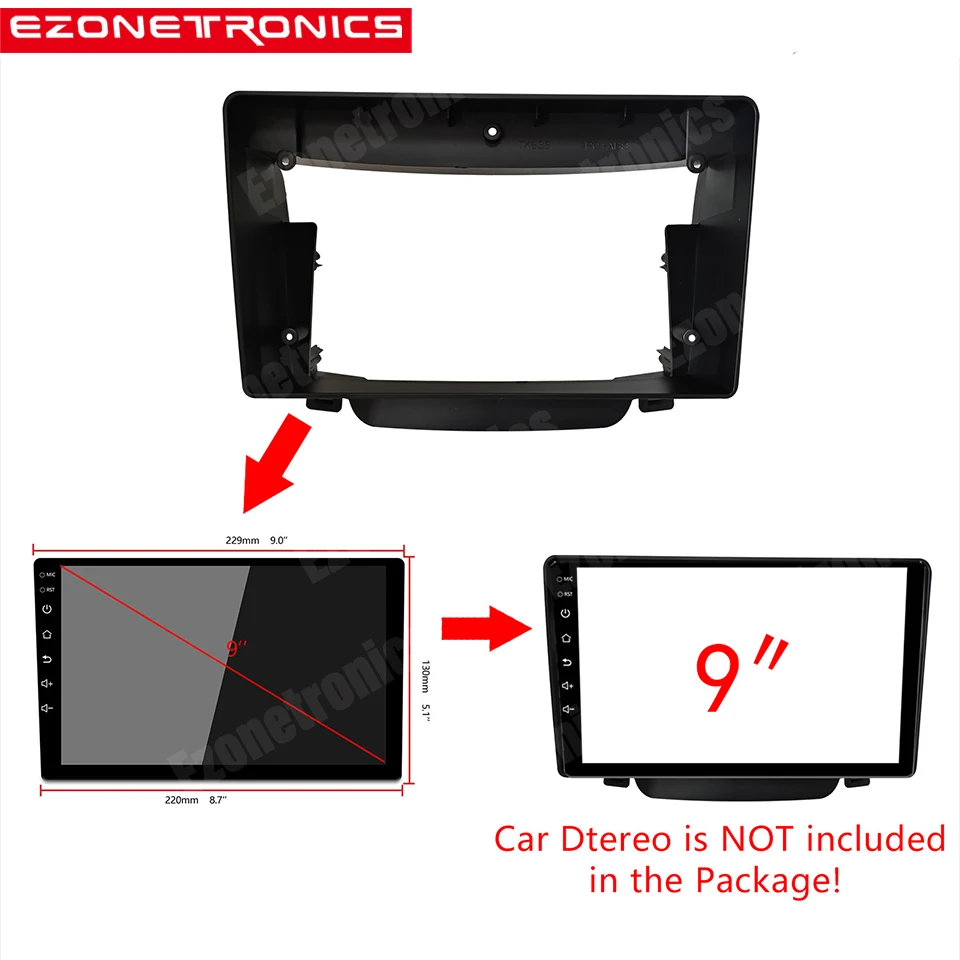 9 Inch 2/1din Car Radio Fascia For HYUNDAI I-30 i30 2012-2016 Double Din Car Dvd Frame Adaptor Panel In-dash Mount Installation