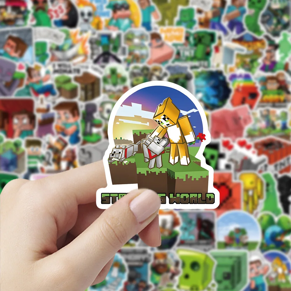 104pcs Minecrafte Stickers Creeper Sword Miner Cartoon My World Phone Notebook Suitcase Cartoon Waterproof Water Cup Decoration view 4
