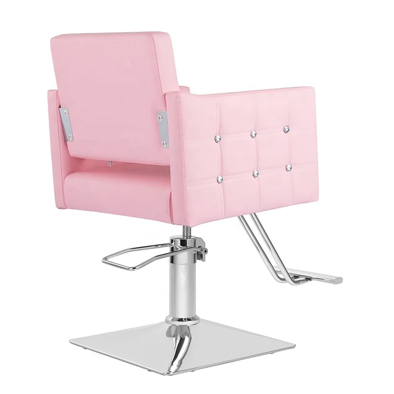 Großhandel Schönheitssalonmöbel Langlebiger rosa Stylingstuhl für Make-up Barbershop rosa Friseurstuhl zum Haarschneiden