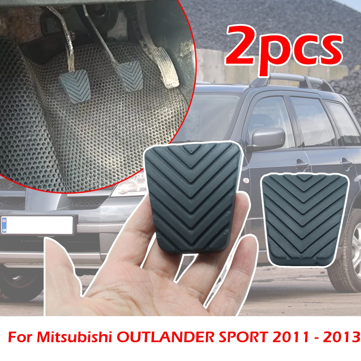 2pc For Mitsubishi OUTLANDER SPORT 2011 2012 2013 Car Brake Clutch Foot Pedal Pad Cover Rubber accessories Replacement parts
