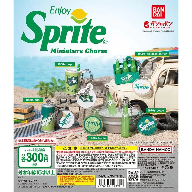 Bandai Original 5Pcs Gashapon Enjoy Sprite Miniature Charm Toys For Kids Gift Collectible Model Ornaments