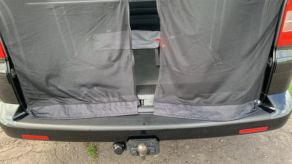 For Standard/High Roof VW T5/T6 Transporter Camper 1set RV Tailgate Barn Doors Fly Screen Mosquito Net Car Accessories