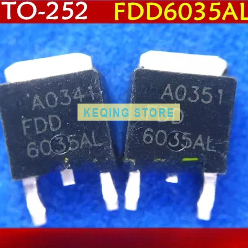 10PCS Used+Not NEW+Send after Measure Main board common SMD MOS tube FDD6035AL 6035AL 30V 46A quality assurance