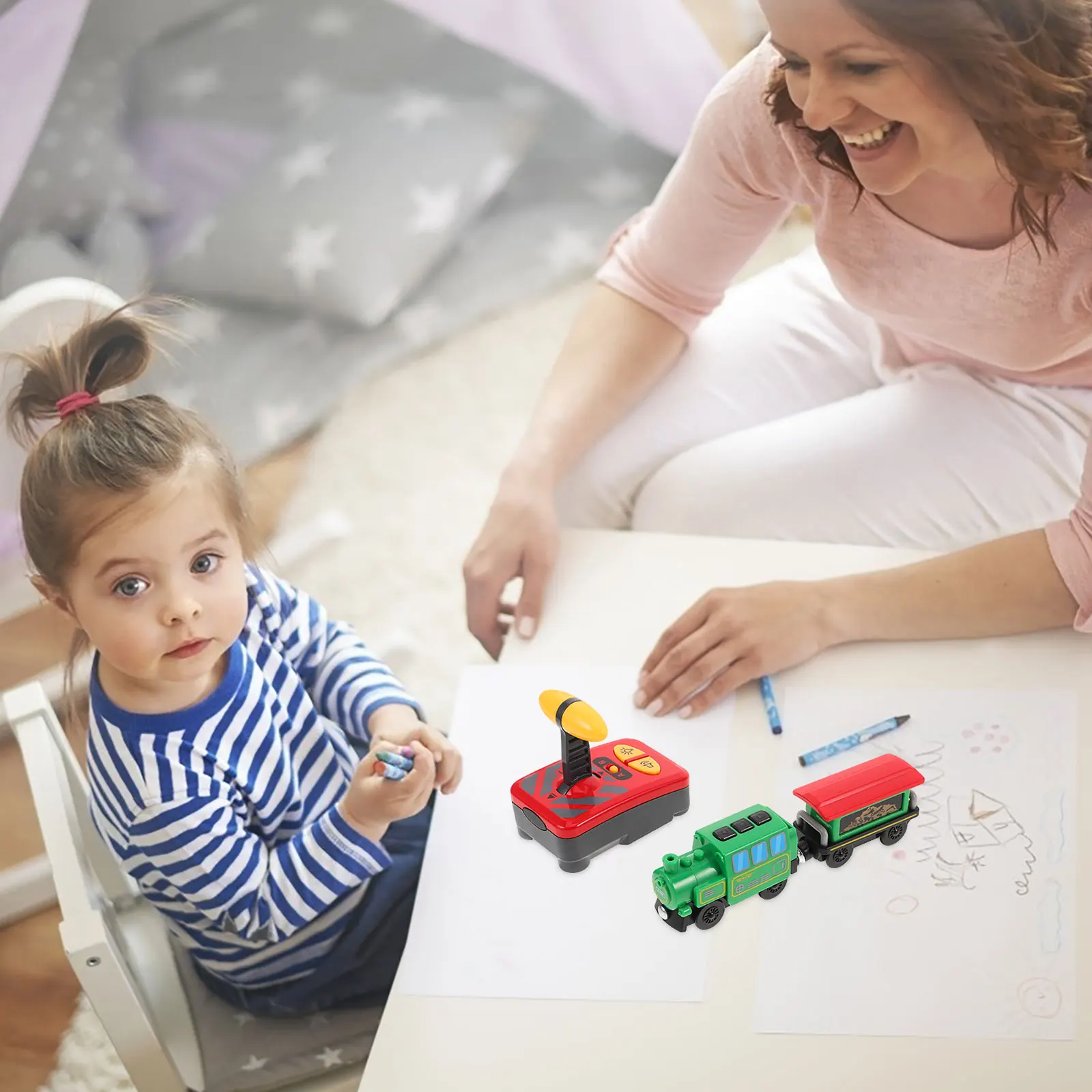 

Little Train Toy Children Toys Magnetic Photo Prop Model Action Locomotive Plastic Toddler