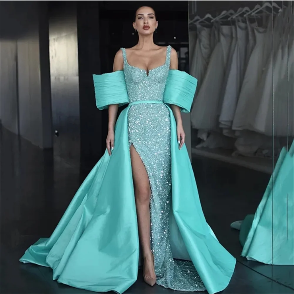 

Arab Prom Dresses For Women Sleeveless Floor-Length Lace Appliques Mermaid Formal Evening Dress 2024 Long Wedding Party Dress