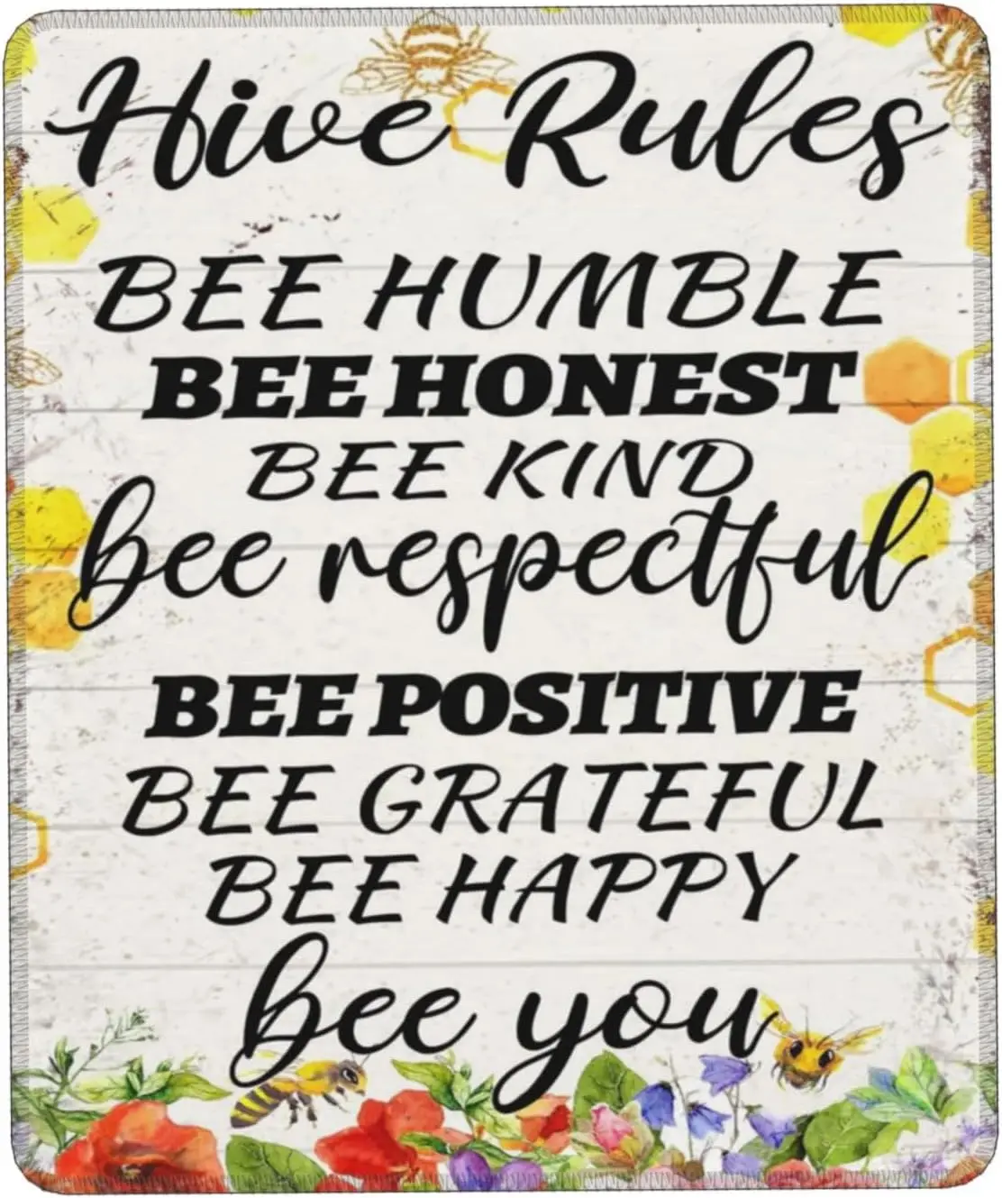 Bee Hive Rules Bumble Bee Classroom Bee Humble Bee Honest Bee Kind Honey Bees Mouse Pad Mousepad Waterproof Cloth Mouse Mat Non-