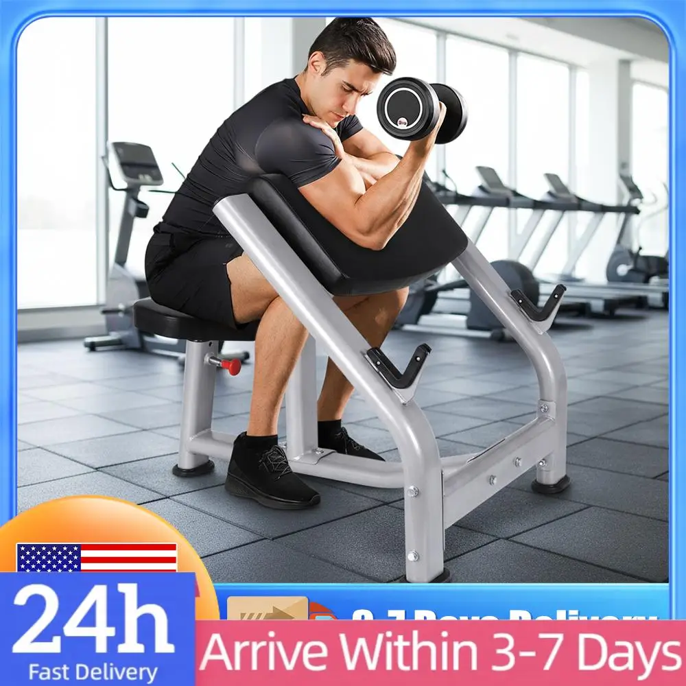 

Тренажер Preacher Curl с регулируемым сиденьем, станция для бицепсов с изолированным сиденьем для штанги и гантелей, для верхней части тела, для домашнего спортзала