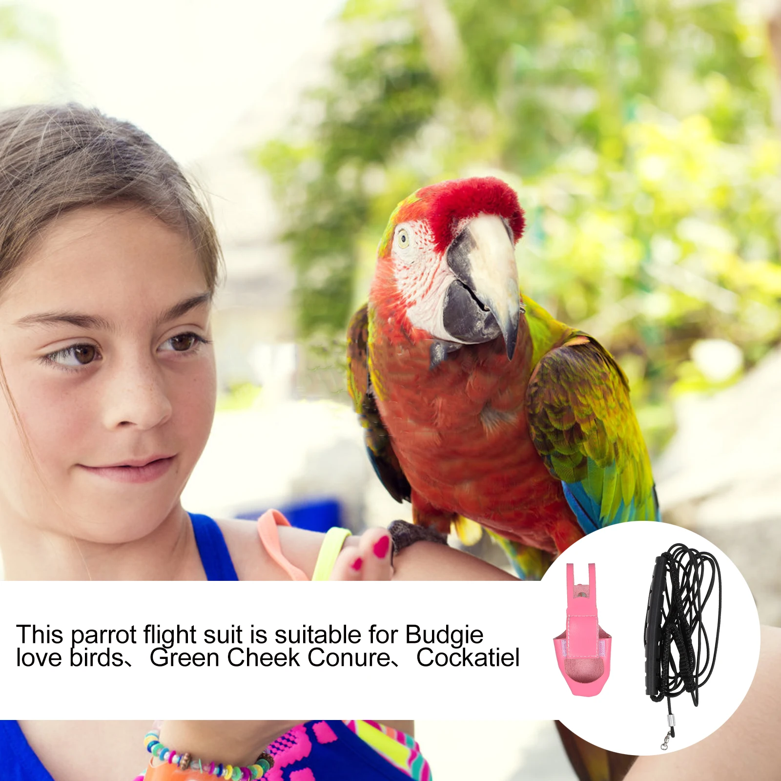 

Elegant Parrot Flight Suit Bird Clothes High Quality Lightweight Durable Skin Friendly Easy Clean Reusable With 4M Leash For