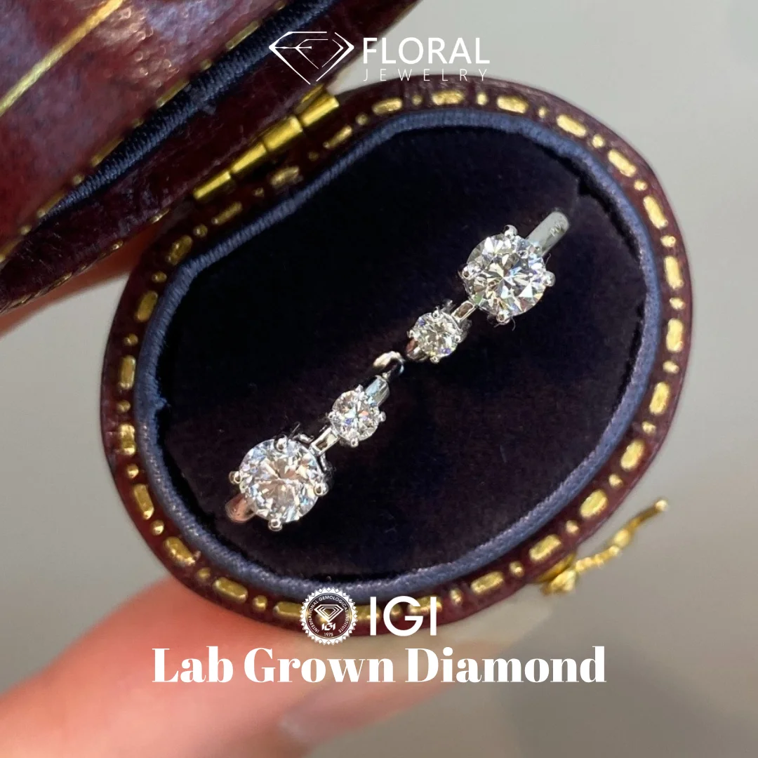 Lab Diamond Round 0.75ctw Per Pair HPHT Grown Diamond CVD DEF VS White Gold Rhodium Plated 925 Silver High Quality Hoop Earrings