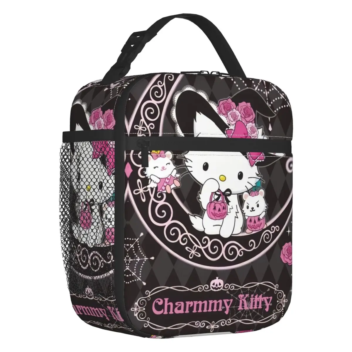 

Сумка для обеда с героями мультфильмов Charmmy Kitty Sanrio на заказ для мужчин и женщин, теплые изолированные коробки для завтрака-холодильника для детей, школы