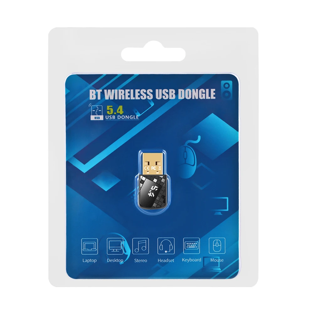 USB ไร้สายบลูทูธ 5.4 Dongle อะแดปเตอร์ไร้สายเมาส์คีย์บอร์ดเครื่องรับสัญญาณเสียงเพลงเครื่องส่งสัญญาณ USB สําหรับ PC ลําโพงเมาส์