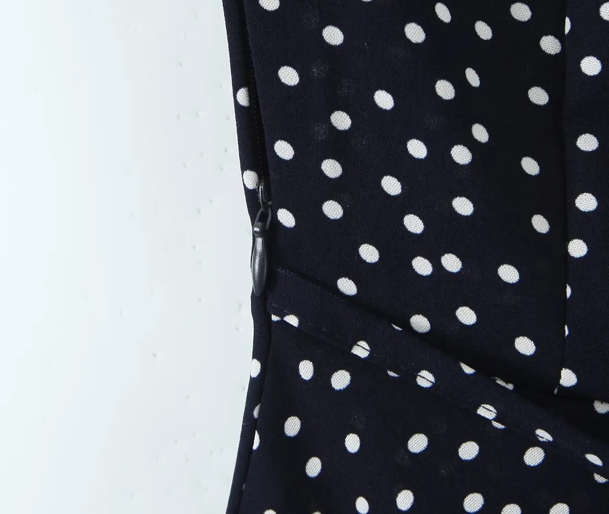 YENKYE 2025, Damen-Kleid, marineblau, gepunktet, langes Kleid, Spitzenbesatz, V-Ausschnitt, kurze Ärmel, A-Linie, elegante Urlaubskleider, Sommer-Maxi-Robe – Detail 17