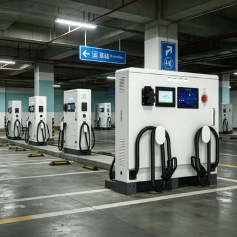 New Commercial IP54 60kw Floor-Mounted DC Fast Charging Station with 5M Cable and 200A Output for Electric Vehicles