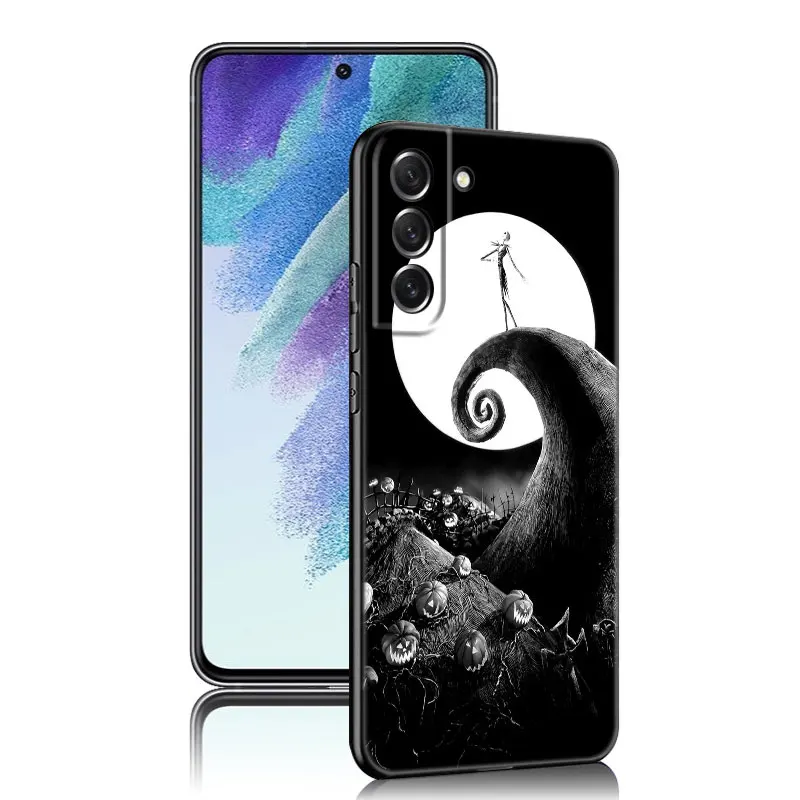 Jack Skellington Phone Case For Samsung Galaxy S23 S21 S20 FE S24 S22 Ultra S10E S10 S9 S8 Plus Black Silicone Cover