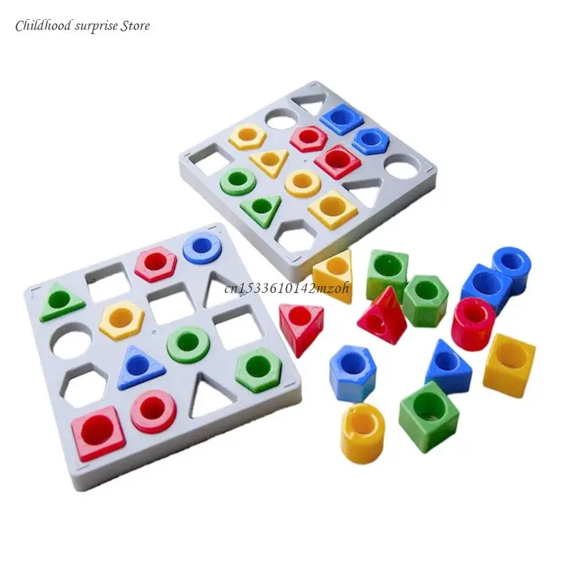 Match Toy Geometric Puzzle Block for Activity Center Primary Learning Toy Dropship