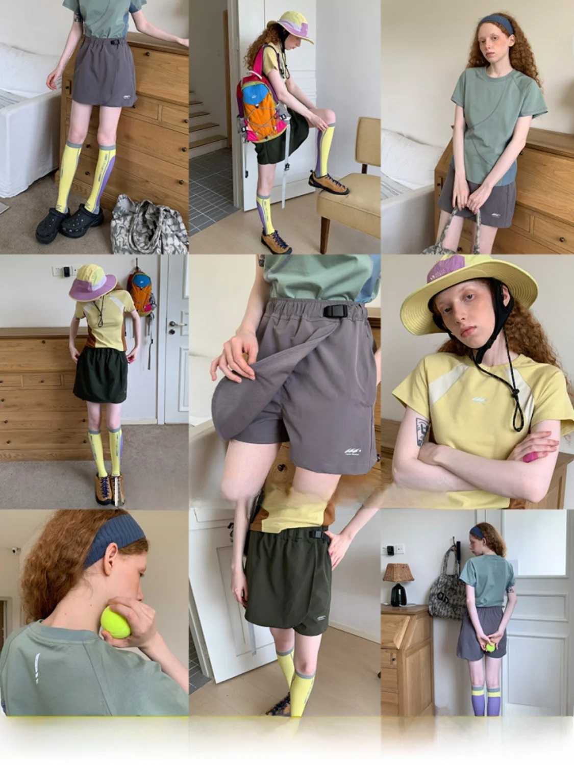 Outdoor Summer Sporty A-Line Skort Shorts Women's Breathable Hiking Anti-Light Walking Pants Shorts Casual Loose Fit Nylon