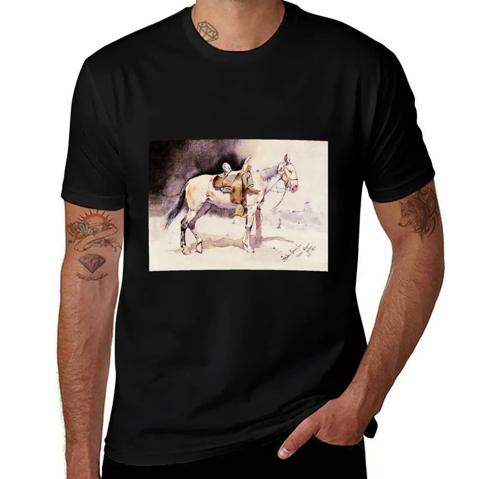

Frederic Remington Western Art Mexican Pony T-Shirt customs graphic t shirts vintage men tshirt