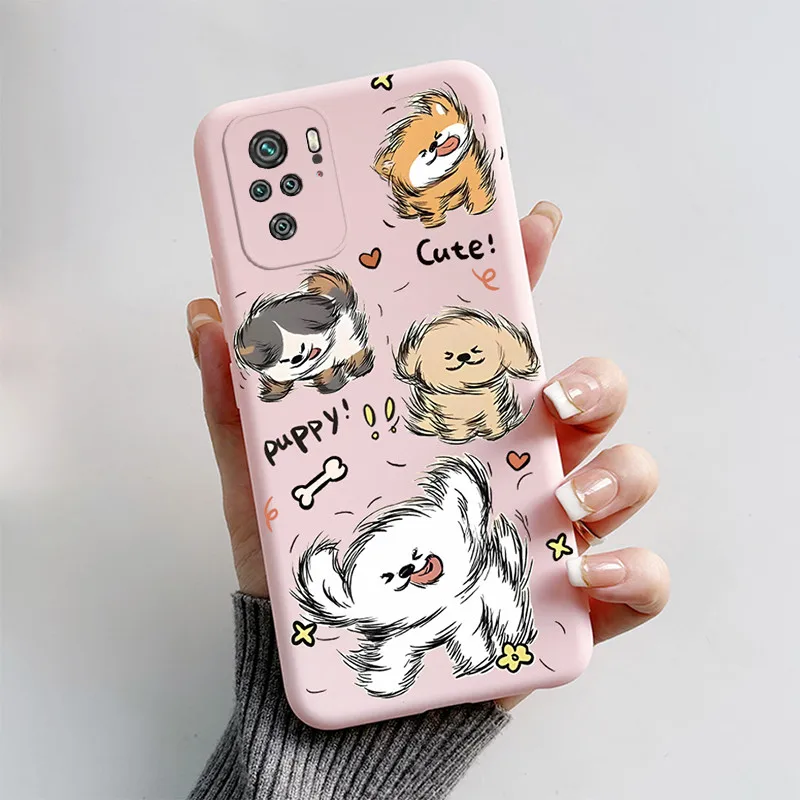 Coque Cute Cat Fox Phone Case for Xiaomi Redmi Note 10 Pro Max 10S Back Cover Cartoon Funda Note10 S 4G Matte Silicone Soft Case