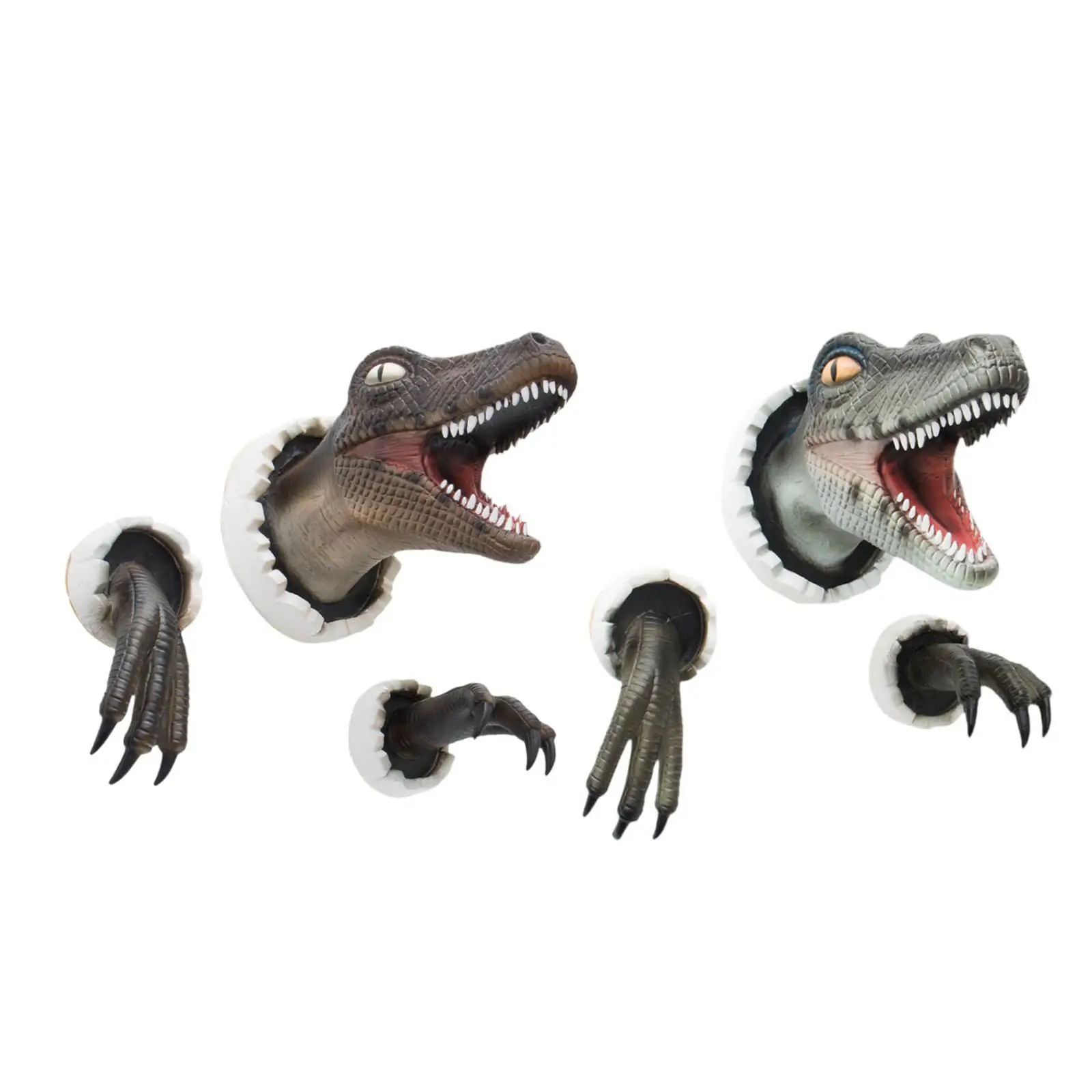 3D Dinosaur Wall Mounted Sculptures Unique Convenient Resin Dinosaur Head Statues for House Front Door Office Tent Front Porch