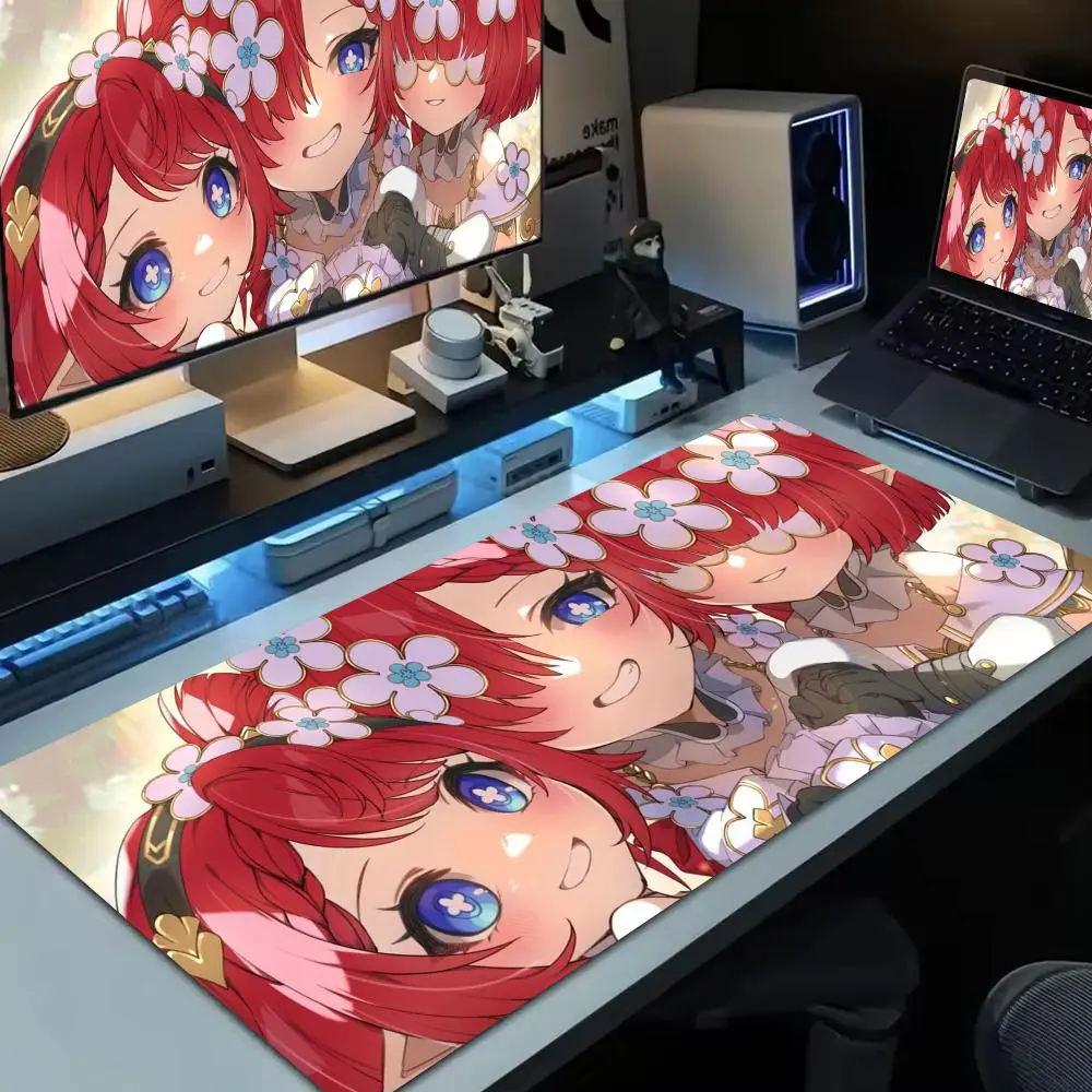 

Honkai Star Tribbie Large Computer Mouse Pad Office Accessories XXL Pc Gamer Non-slip Deskmat Mousepad Keyboard Rubber Game Rug