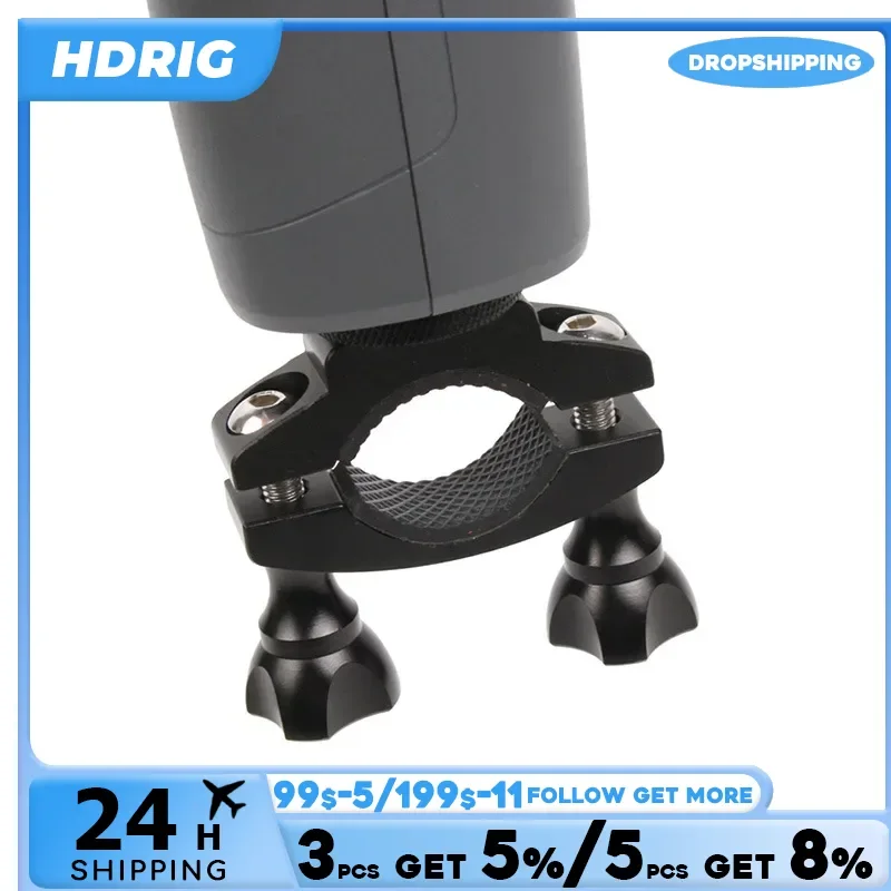 Hdrig bicicleta guiador montar tubo clipe titular haste braçadeira com 1/4 "-20 parafuso de montagem para gopro hero 8 7 6 5 4 yi 4k dji osmo