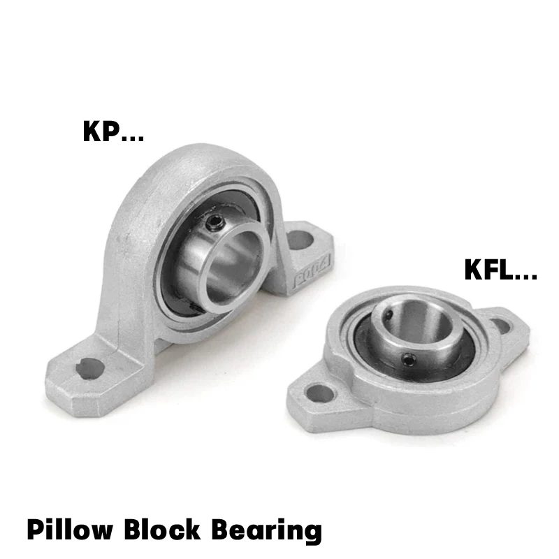 2PCS Block Bearing KFL08 KP08 KFL000 KP000 KP001 Diameter 8mm to 30mm Bore Ball Shaft Spherical Roller Mounted Pillow Bearing