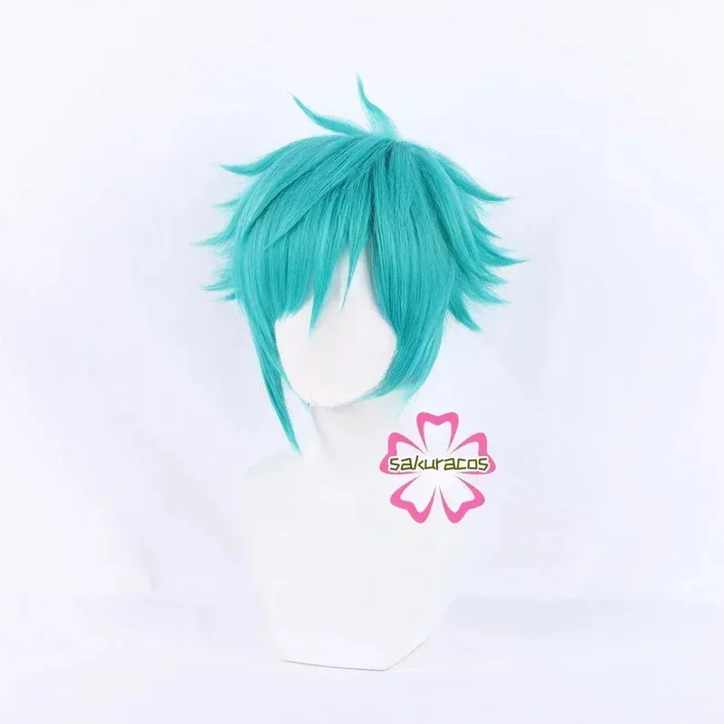 

wiwiwi 123Aphelios Cosplay Wig LOL Heartsteel Blue Short Slightly Upturned Hair Heat Resistant Synthetic Halloween costume Role