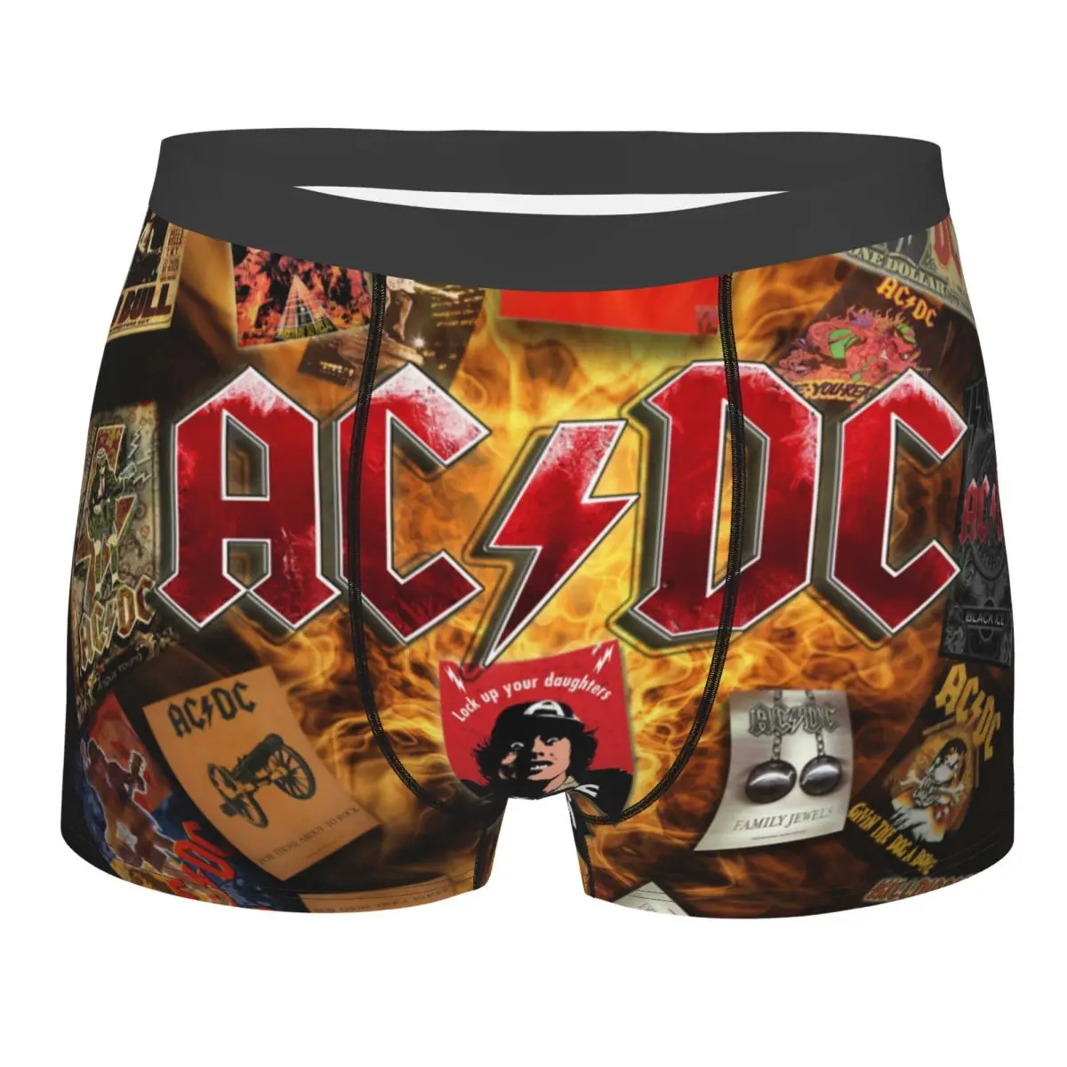 

Vintage Rock Band AC DC Underwear Men Printed Customized Heavy Metal Music Boxer Briefs Shorts Panties Soft Underpants