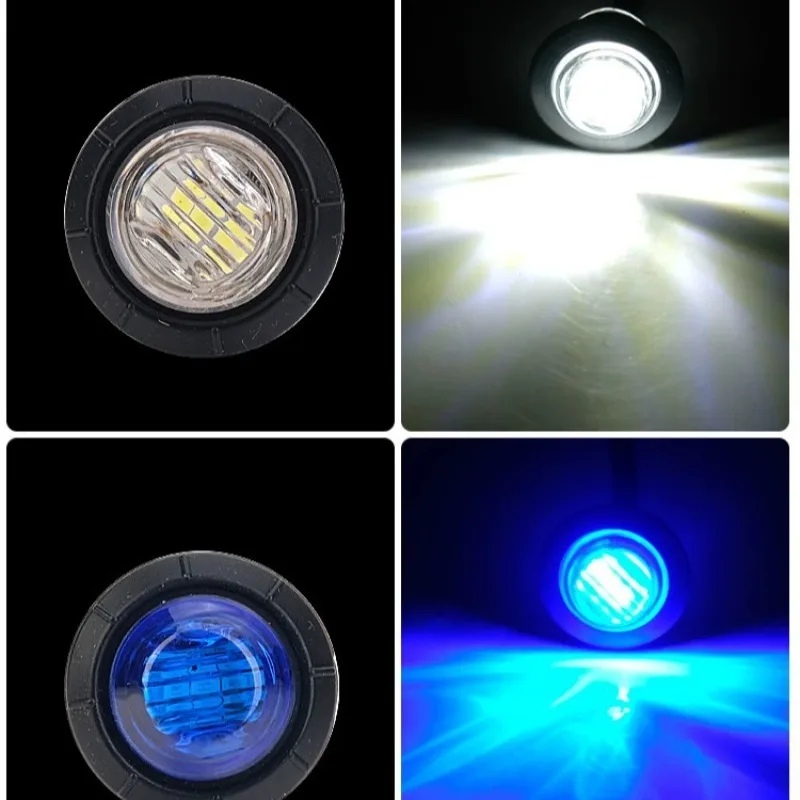 LED Side Marker Lights Clear Front Rear Indicators Light for Truck Car Bus Trailer Van Caravan Boat Taillight