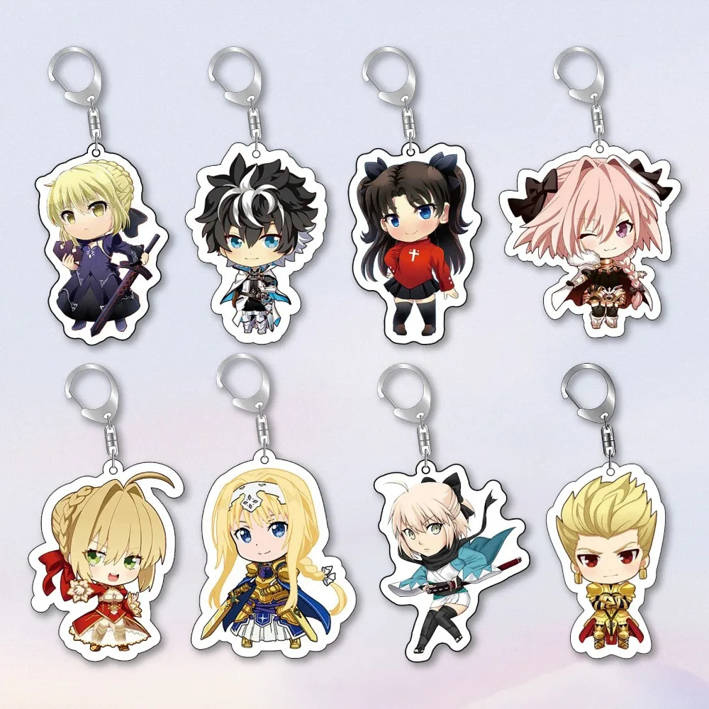 

Diy Fate/stay Night Acrylic Keychain Anime Peripherals Q Version Fashion Cute Cartoons Originality Backpack Pendant Jewelry Gift