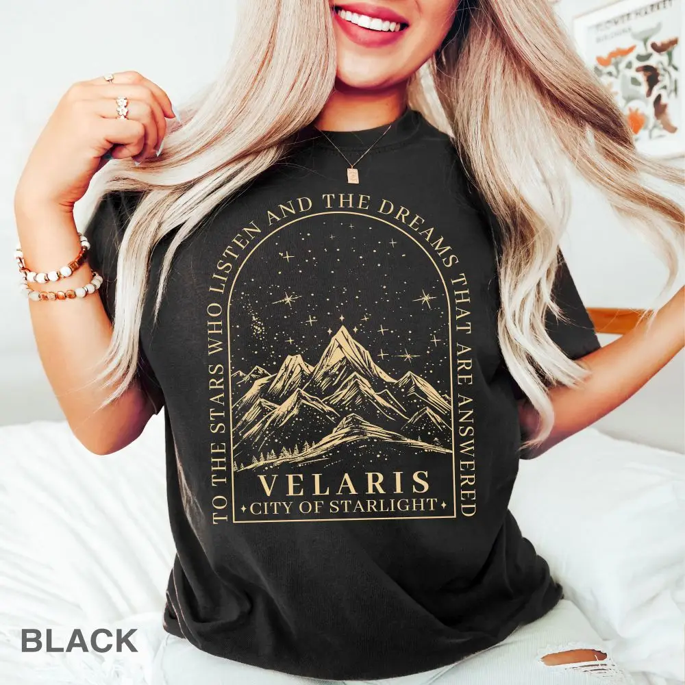 Velaris City of Starlight ACOTAR Shirt Funny Reader Book Gift Court of Thorns Tee Casual Apparel Y2K Top Daily Trendy Streetwear