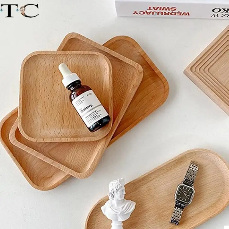 

Beech Wood Jewelry Tray Oval Round Jewelry Dish Nordic Art Deco Style for Storing Rings Bracelets Necklaces and Decorative Items