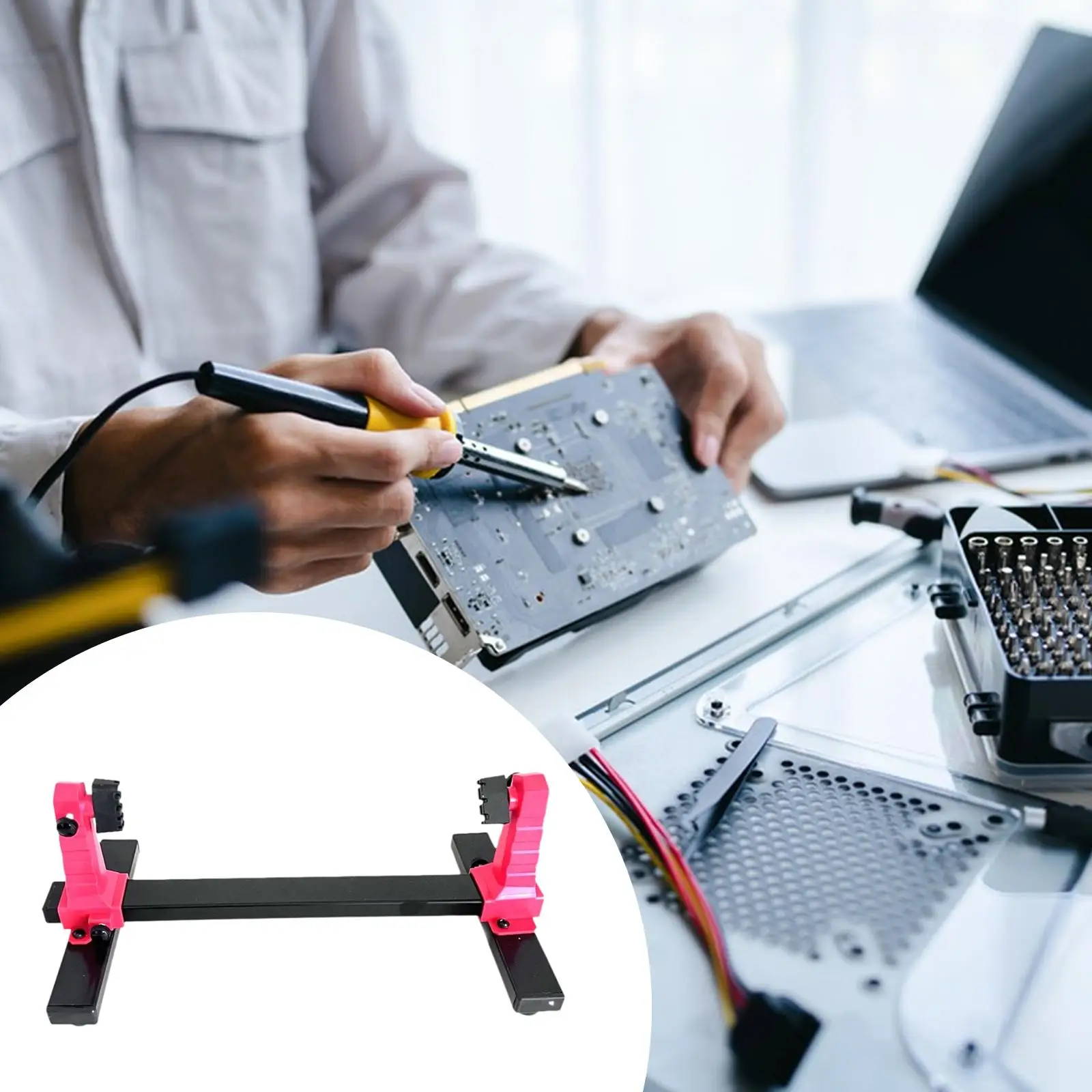 Circuit Board Holder Soldering Repair Tool Durability, Clamping PCB Heavy Duty 0-200mm 360° Degree Rotation Adjustable