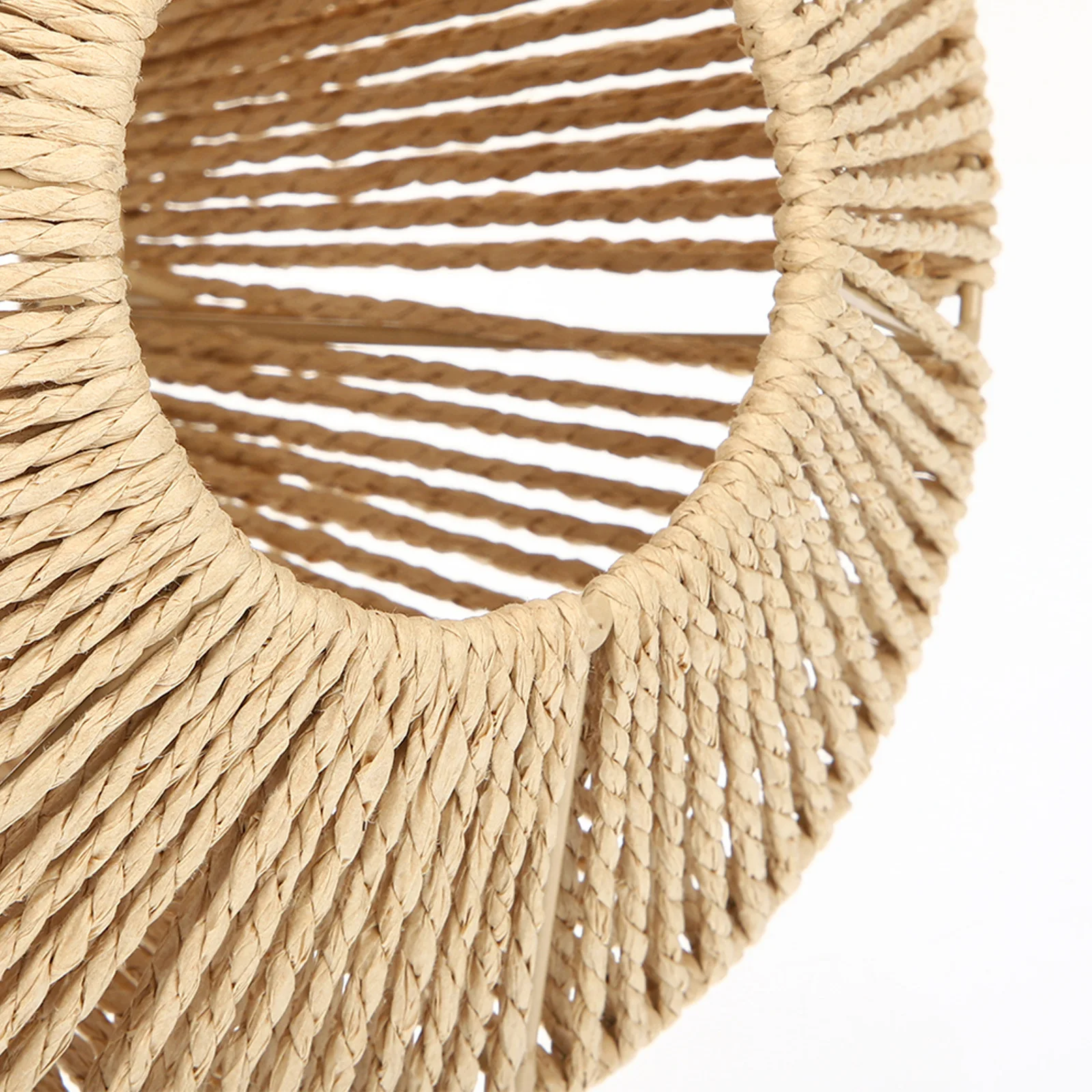 Rustic Style Bamboo Woven Lampshade Soft Light Decor For Home Restaurant Wedding Party Ceiling Hanging Cover Simple Install Easy