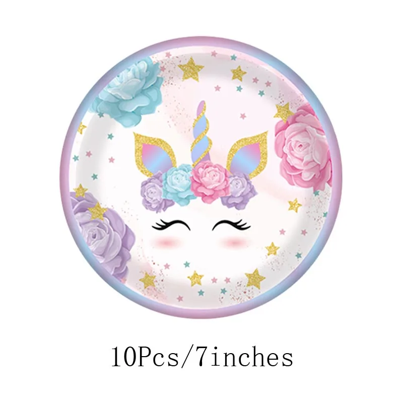 Einhorn Geburtstag Party Einweg Tasse Teller Serviette Dekoration Glücklicher Kindertag Mädchen Prinzessin Baby Shower Party Supplies Geschenk – Detail 6
