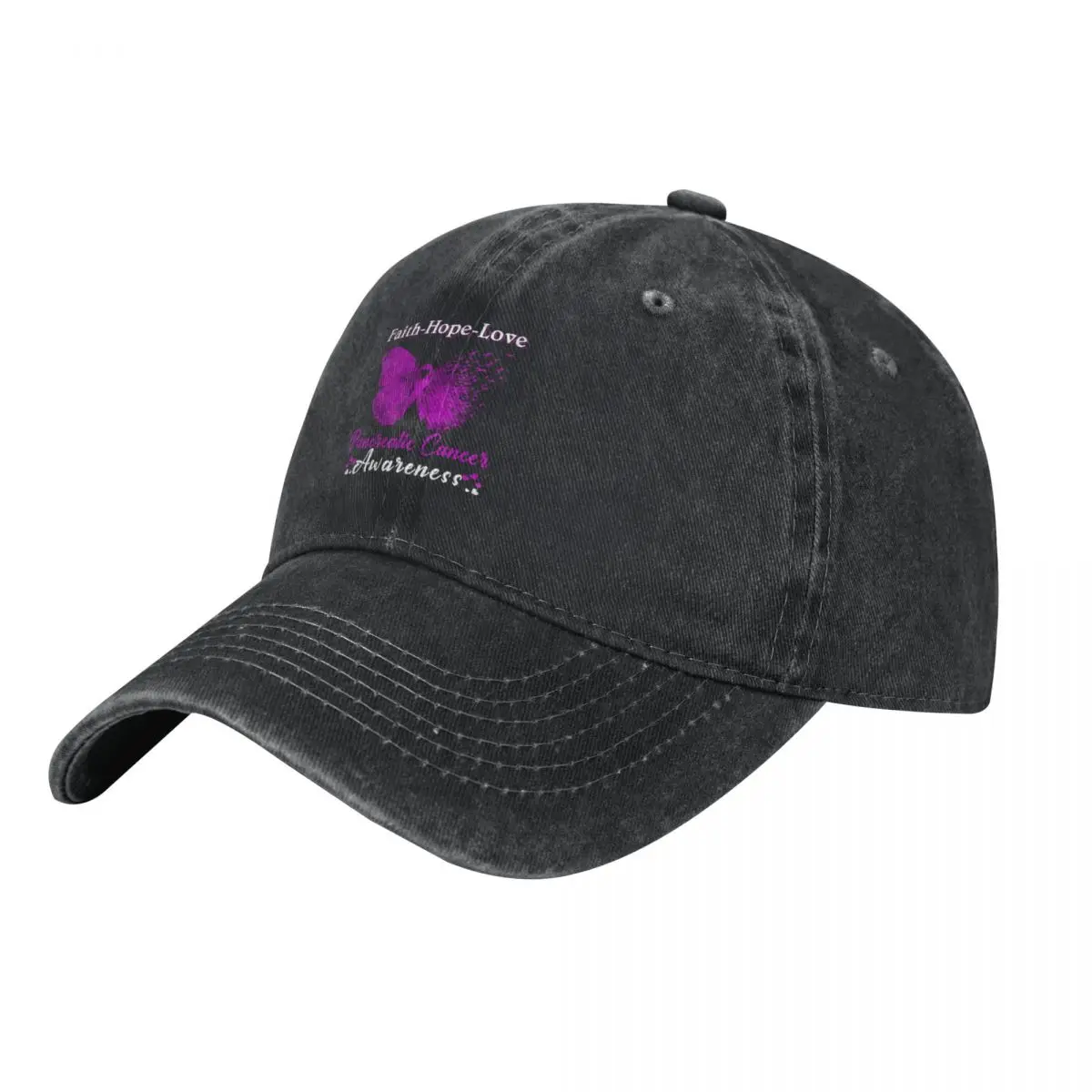 Faith Hope Love Butterfly Pancreatic Cancer Awareness Baseball Cap Horse Hat Luxury Cap dad hat Golf Women Men's