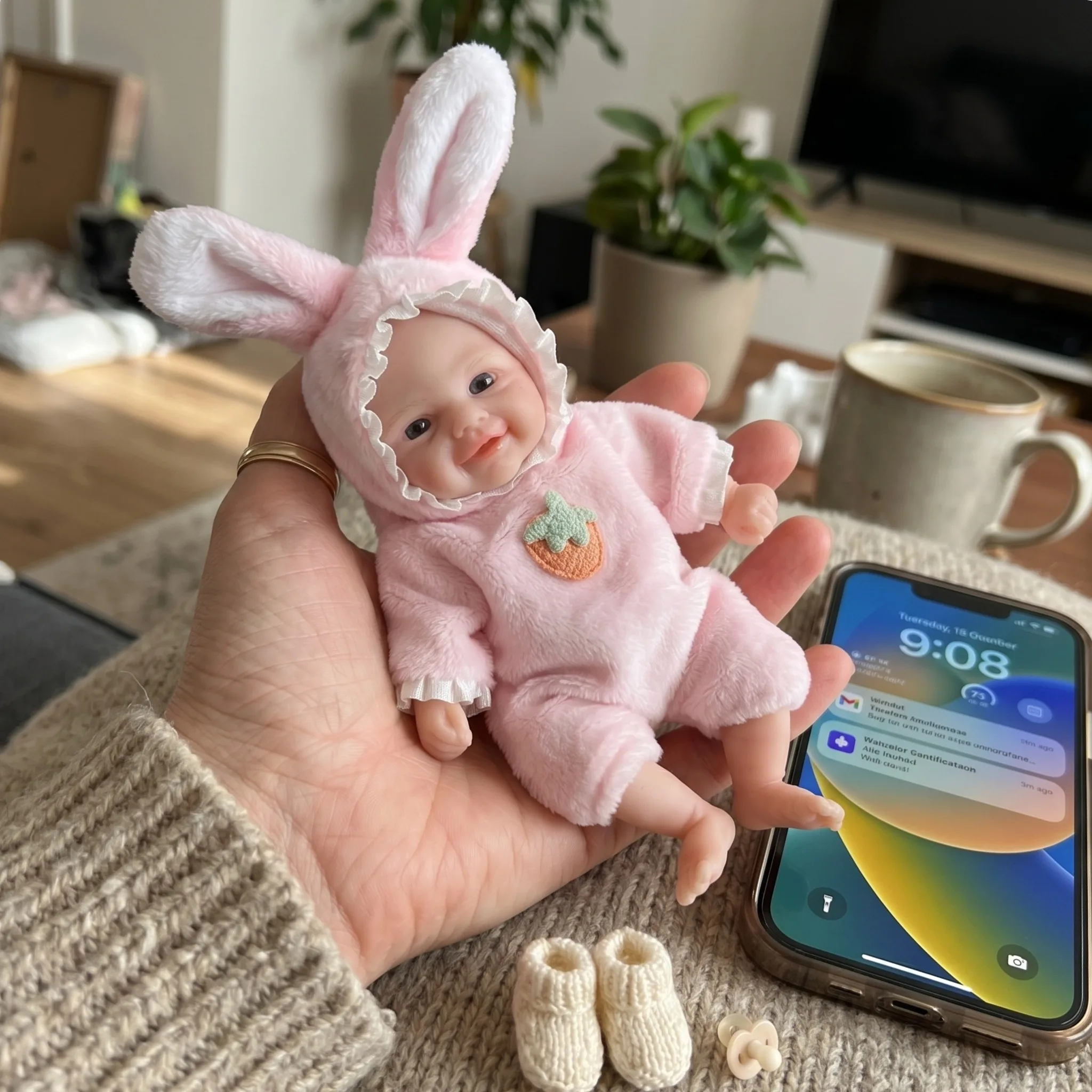 Poupée bébé Vivienne Reborn de 6 pouces, faite à la main, en silicone souple, nouveau-né, peinte en 3D, bebe reborn de silicona