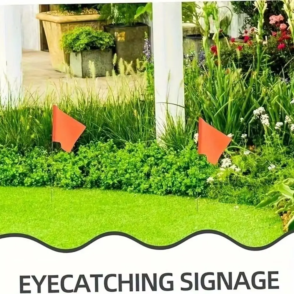 50pcs Reusable Lawn Marking Flags Durable Waterproof Marking Flags High Visibility Non-Fading Sprinkler Flags Construction