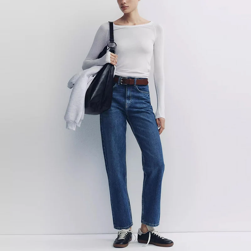 

High Waist Comfortable Loose Multi-Color Women's Sle Jeans Spring New Arrival Z Brand Long Pants Denim Fabric