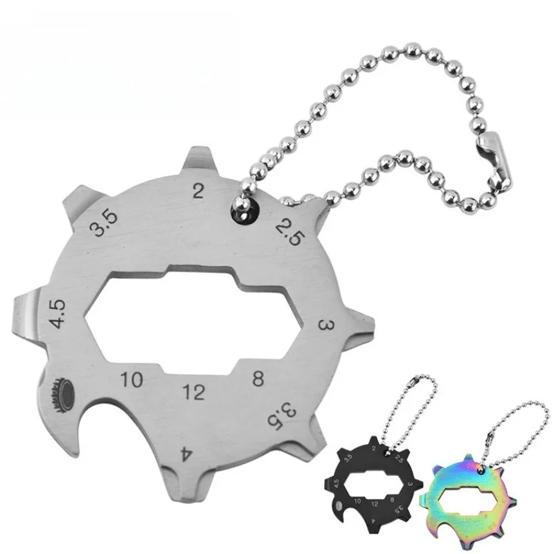 11-in-1 Portable Multi Function Pocket Tool Keychain with Bottle Opener for Outdoor Camping Hiking Survival