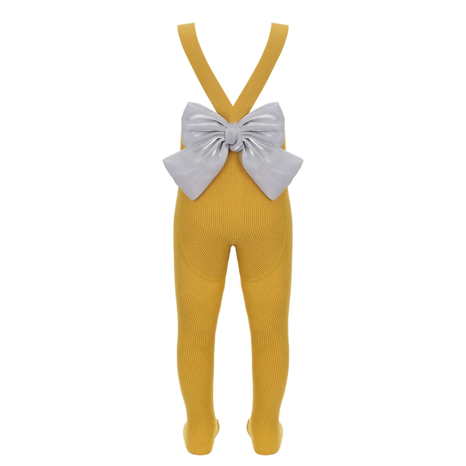 Infant Baby Girls Boys Rib Knitted Suspender Pantyhose Elastic Straps Bow Knot High Waist Leggings Tights Socks Casual Rompers