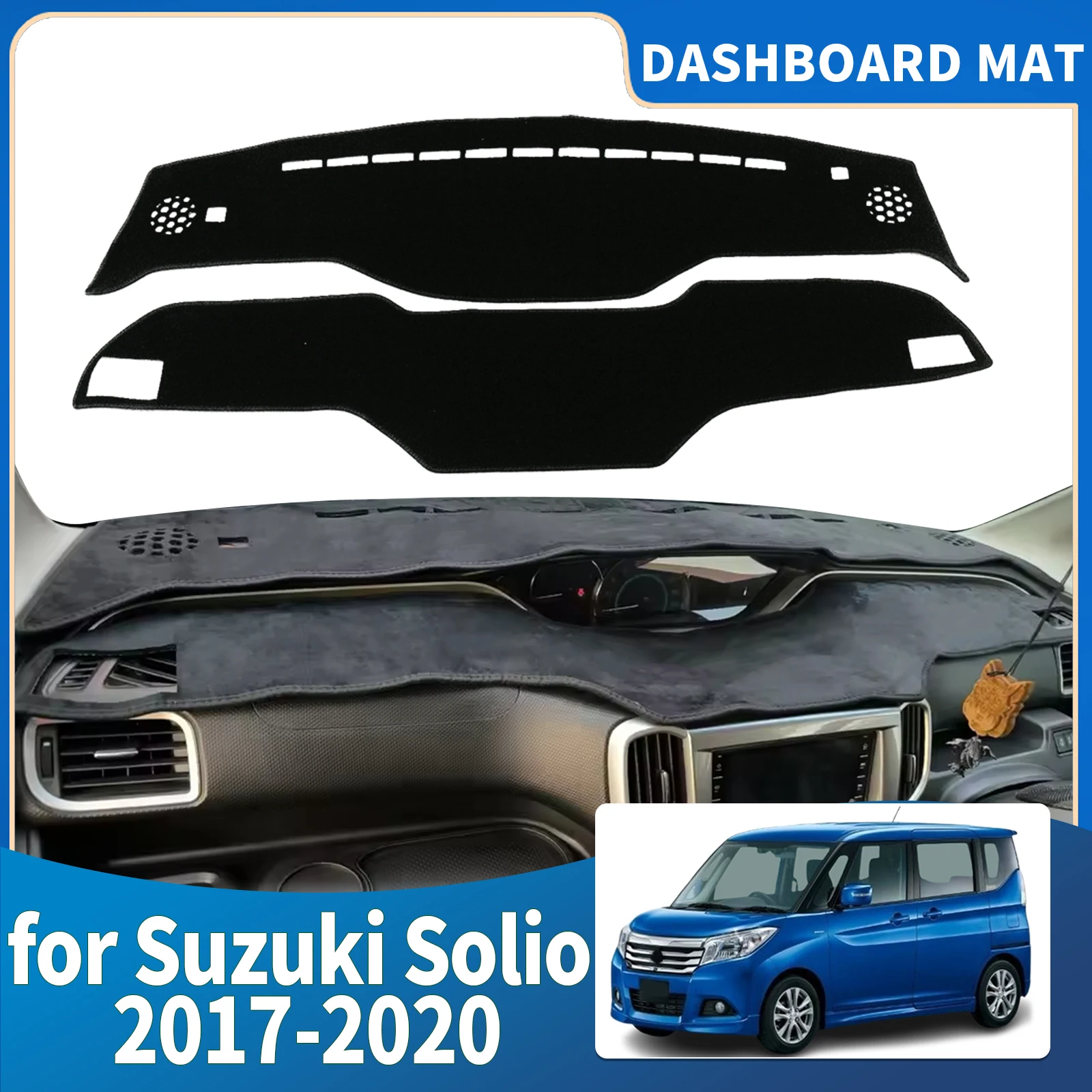 

fit for Suzuki Solio 2017 2018 2019 2020 RHD Car Dashmat Dashboard Cover Pad Protective Carpet Accessories DashMat Sunshade