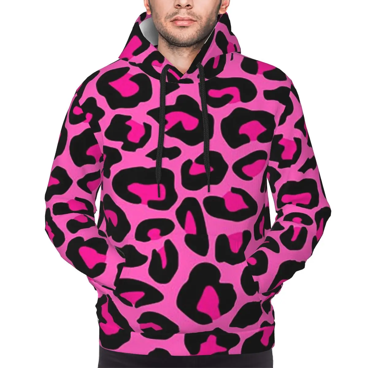 

Leopard Cheetah Seamless Pattern Animal Skin Print Spots Hoodie Hip Hop Pullover Winter Men Women Sweatshirts Long Sleeve Tops