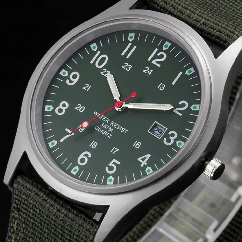 

1Pcs Military Quartz Wrist Watch Military Style Calendar Dial Durable Canvas Band Fashion Men Male Men Quartz Watch