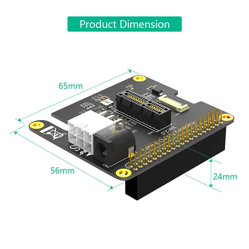 NEW PCI Express PCI-E PCIE X1 Adapter with FFC Cable ATX 6Pin Connector External DC 12V Power 40Pin GPIO Header for Raspberry Pi