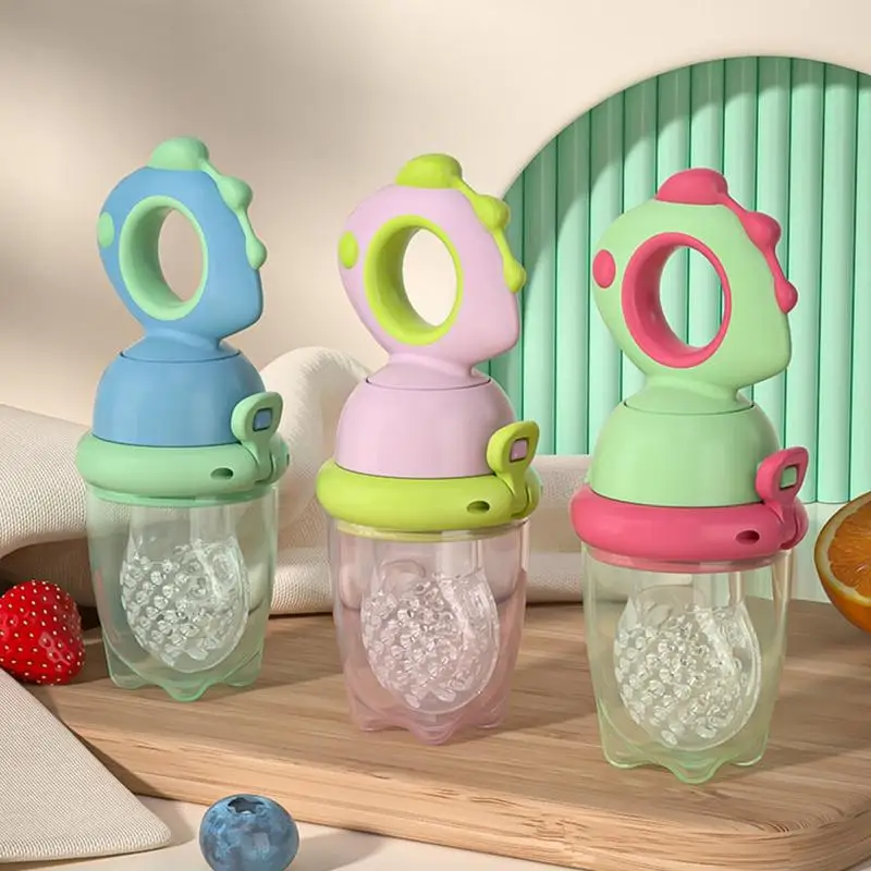 Sucette Alimentaire en Silicone pour Bébés, Design de Dinosaure, Qualité Alimentaire, à Croquer, Innovante, avec Juste Anti-Poussière